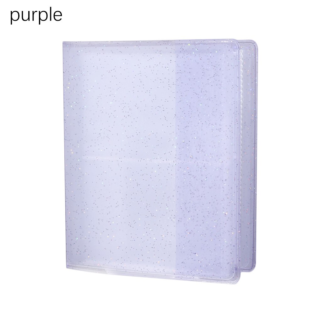 64 Pockets Mini Soft PVC Photo Collection Album Binders Cards Storage Albums Picture Case For 69cm Board Games Card Booklet: purple