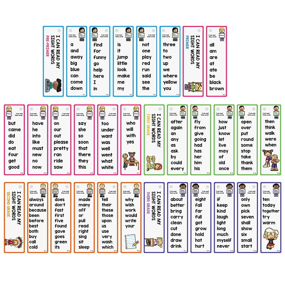 English 220 Sight word flashcards for kid preschool children kindergarten Toddler Learn to Read Phonics Learning cards 2-4years