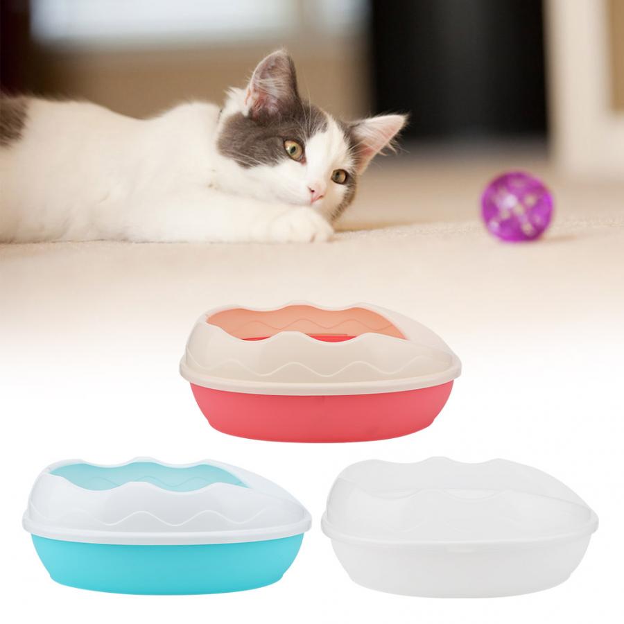Cama de baño para perros mascota, caja de arena para gatos, bandeja para gatos y perros, caja de arena de plástico con pala para interiores de gatos y cachorros