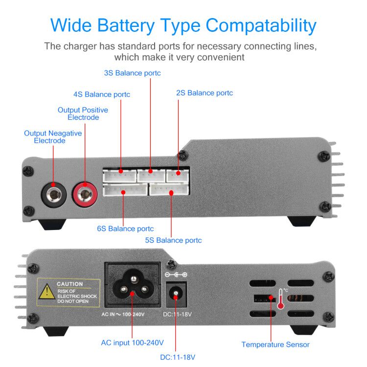 Haisito HB6AC IMAX Lipo Charger 80W 6A Built-in Ac Adapter for lipo Li-Lon LiFe Nicd Nimh PB Battery RC Charger