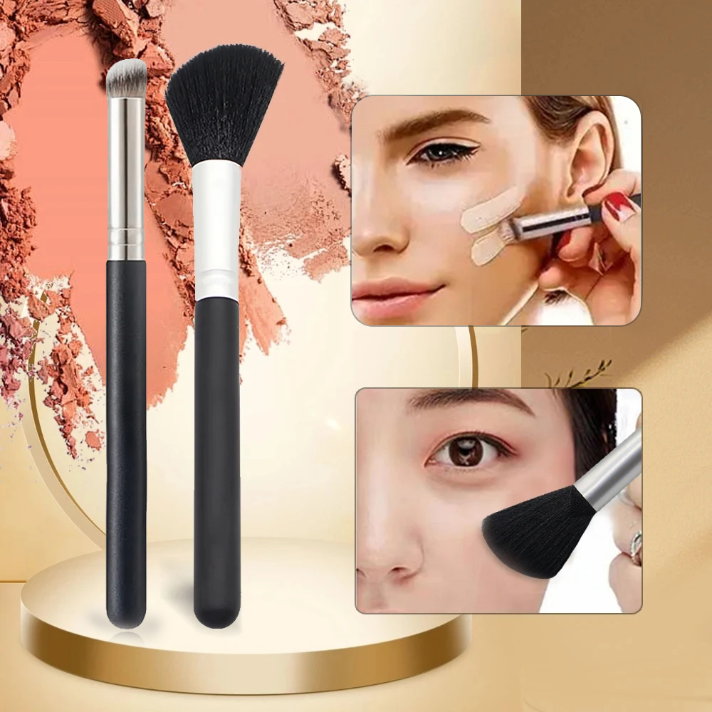 Pincel corretivo de base premium contorno blush pincéis impecável sob os olhos denso pincel de maquiagem facial para mistura: Dourado