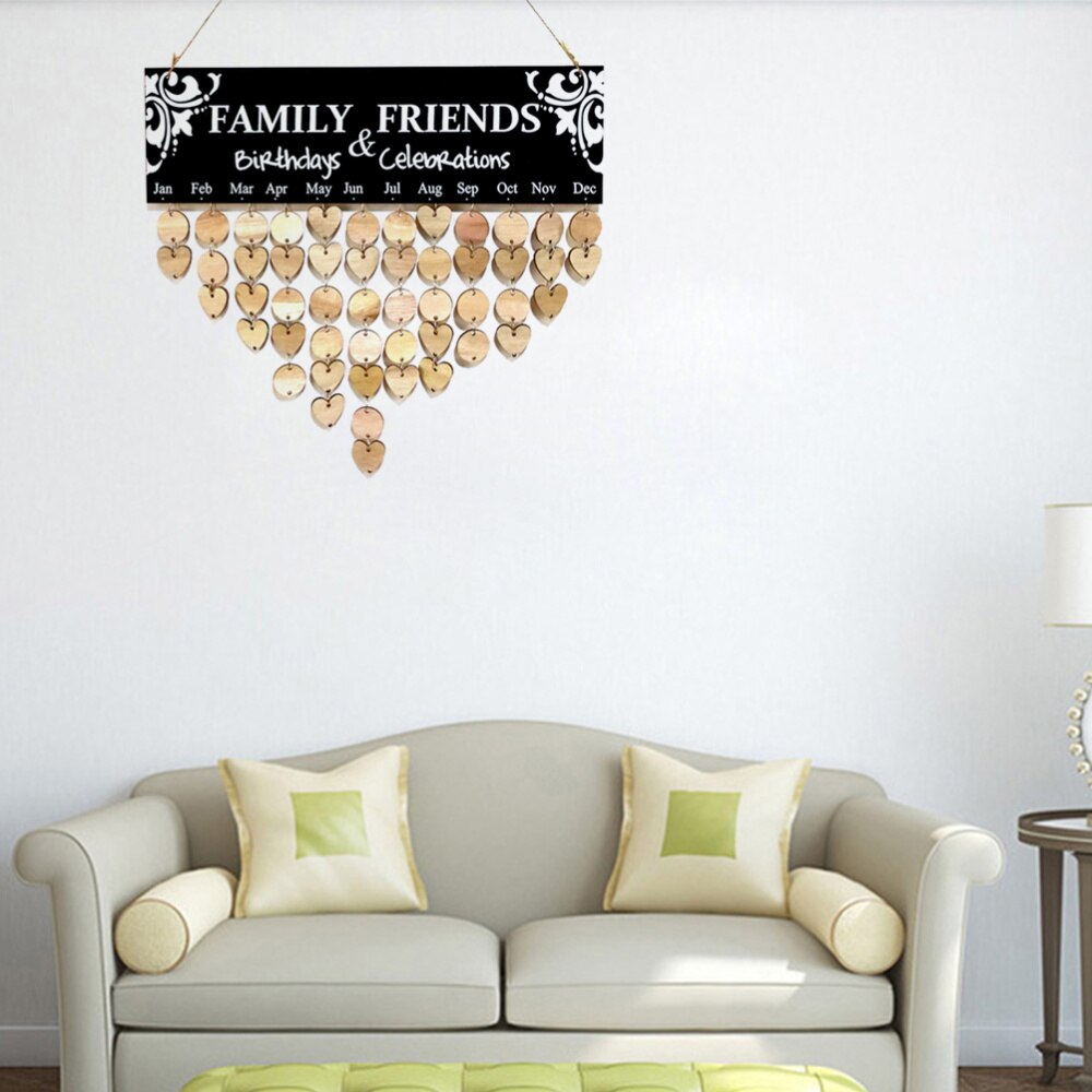 DIY Wood Family & Friends Calendar Birthday Reminder Calendar House Calendar Hanging Decoration DIY Family & Friends Calendar