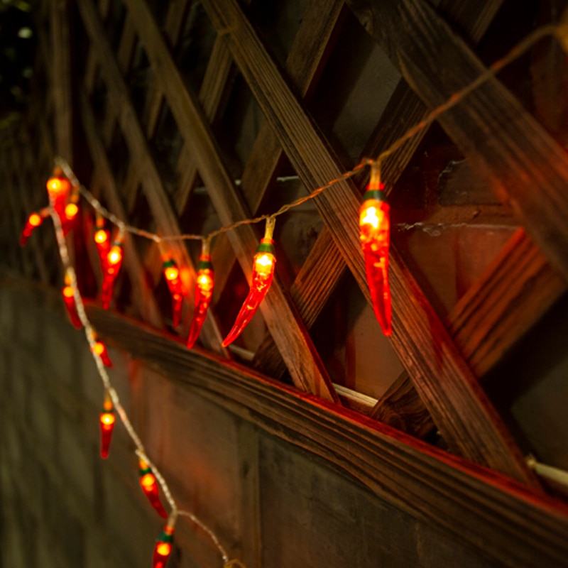 LED Red Chilli Light String Battery-operated Fairy Lights year&#39;s Festoon Garland Wedding Party Christmas Decoration