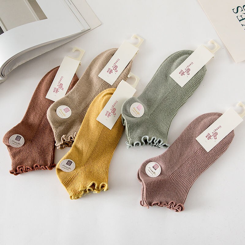 5 par niewidzialne skarpetki bawełniane letnie Kwaii damskie zestaw skarpet japonia słodycze kolor śliczne tendencja zwykły Lolita sportowe krótkie skarpetki działka: 5 pairs 03C