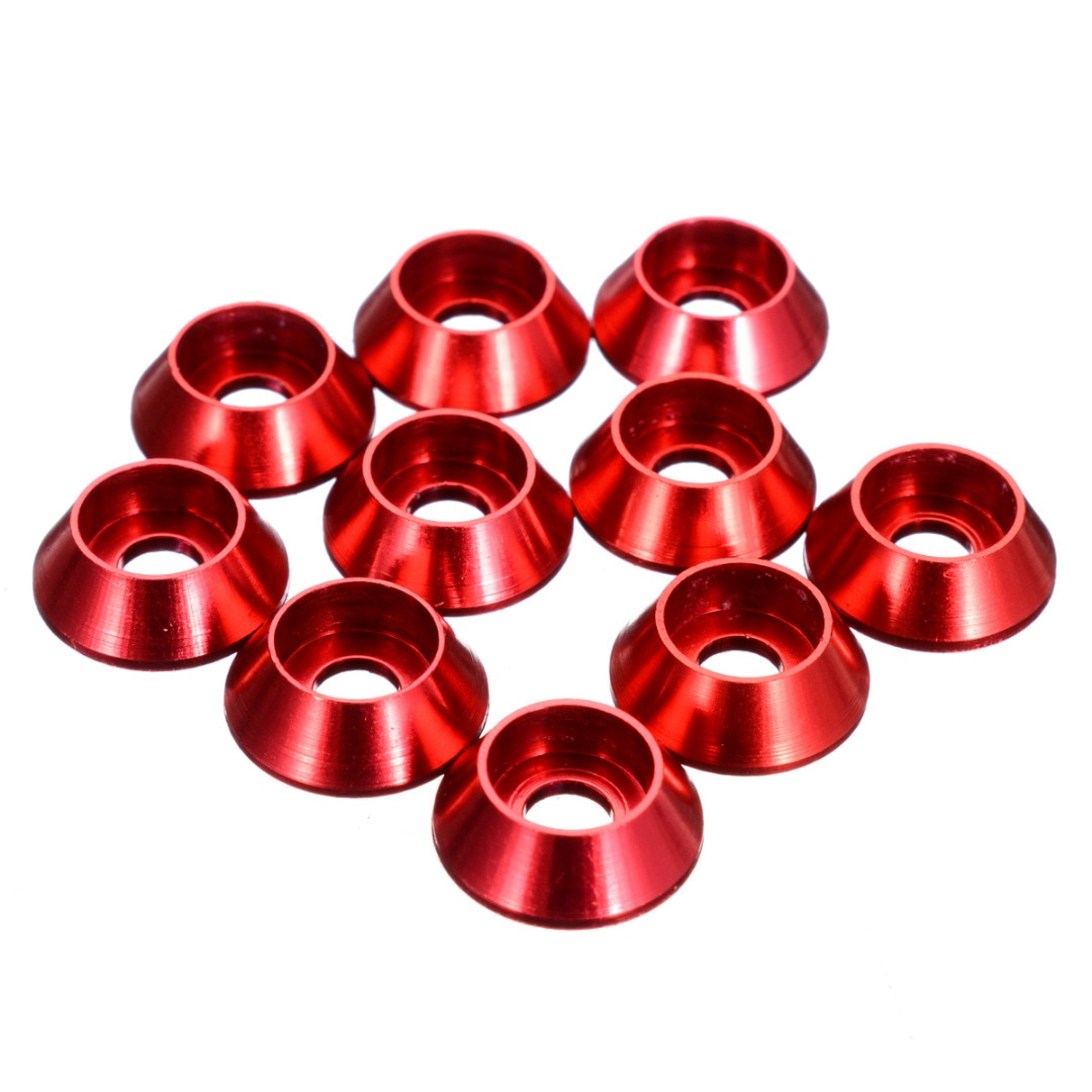 10Pcs/set M3 3mm Alloy Aluminium Countersunk Washer Head Bolt Gasket For RC Car Model Red Blue Green