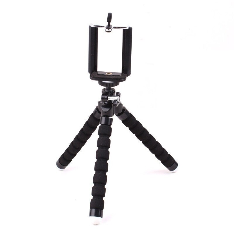 Mobile Selfie Flexible Octopus Tripods For Mobile Phone With Photo Remote Control Camera Selfie Stand Monopod Selfie Sticks: Black