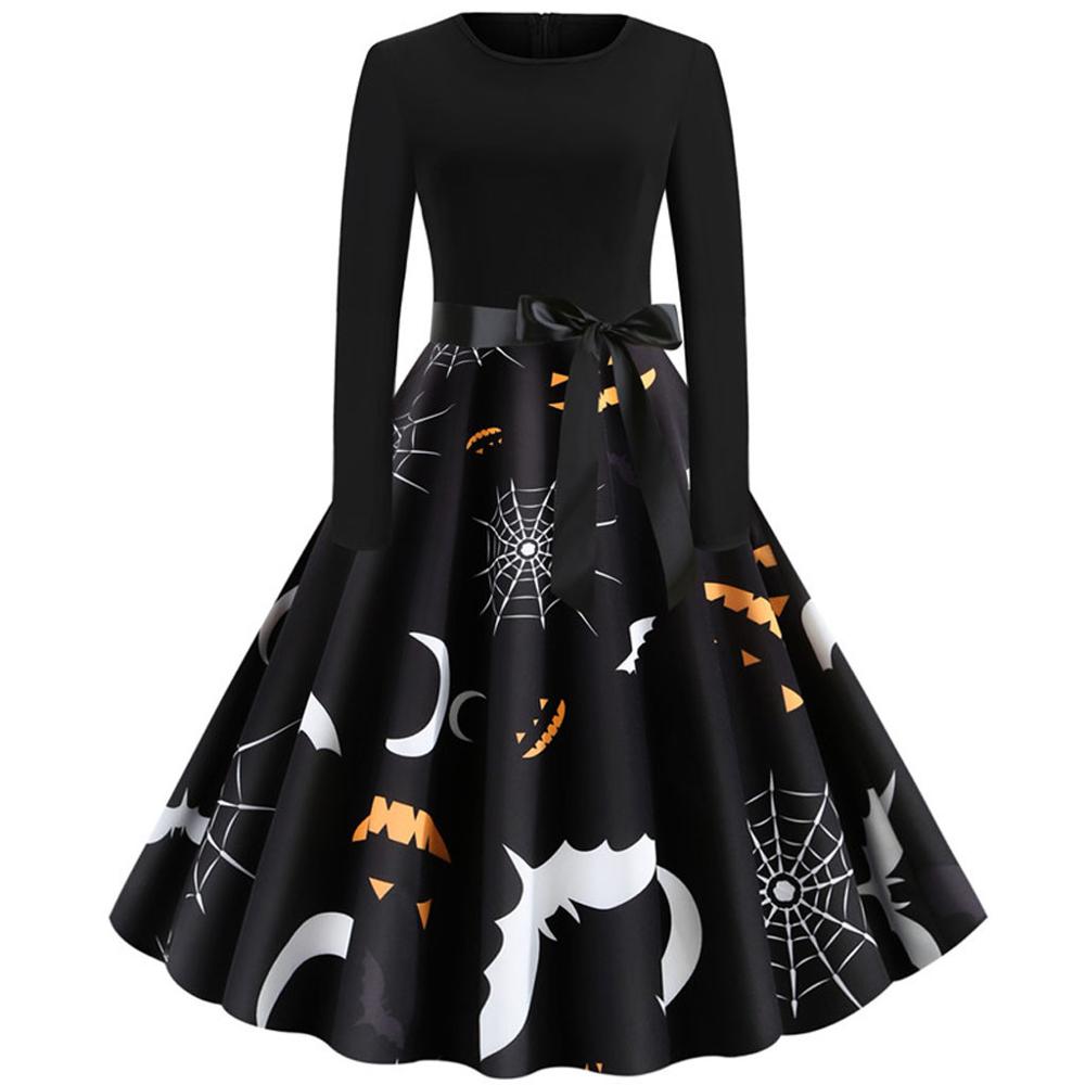 Kvinnor sexiga dräkter vintage långärmad halloween 50s hemmafru kväll fest balklänning undrar kvinna kostym hembiträde kostym  #7