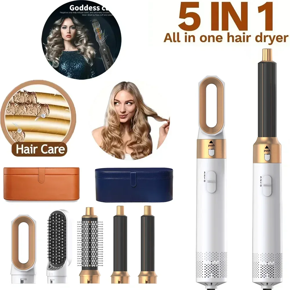 5 in 1 Haartrockner Kamm einstellen Beruf eller Heißluft styler zum Glätten und Volumen von Locken zu Hause