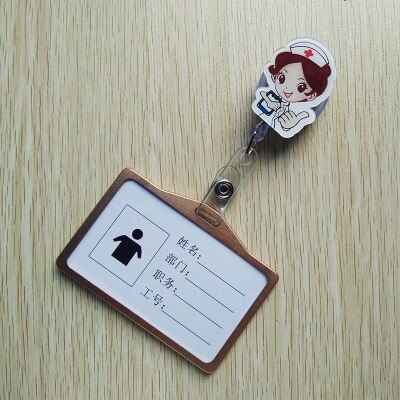 Aluminum Badge Holder Business Work Card With ABS Retractable Badge Reel ID Card Holder Nurse Accessories: NO.11