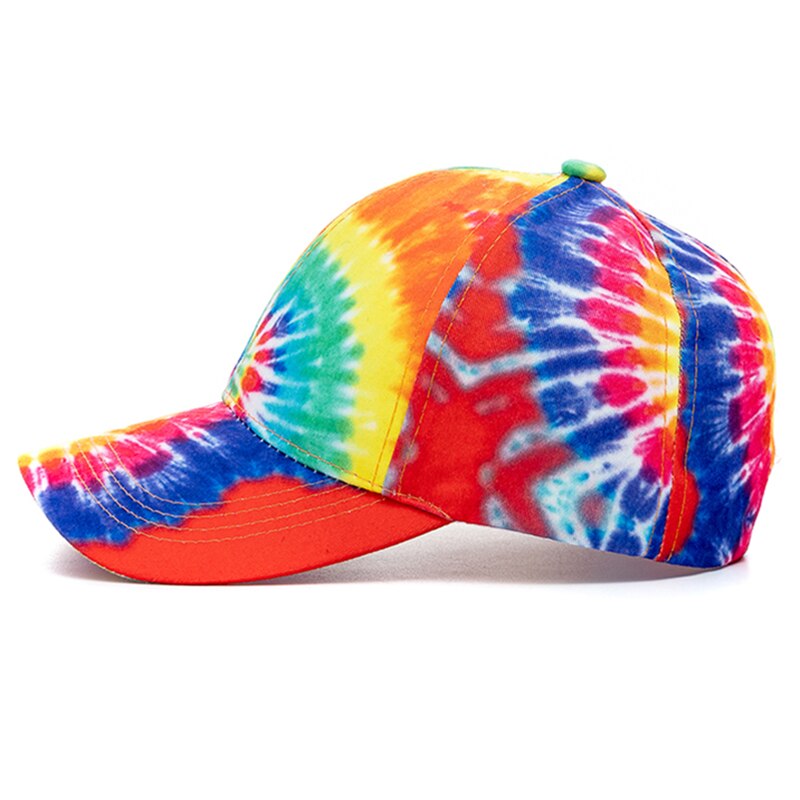 Udendørs afslappet tie dye kasketter til kvinder regnbuefarvet baseballkasket til kvinder streetwear sommerhat