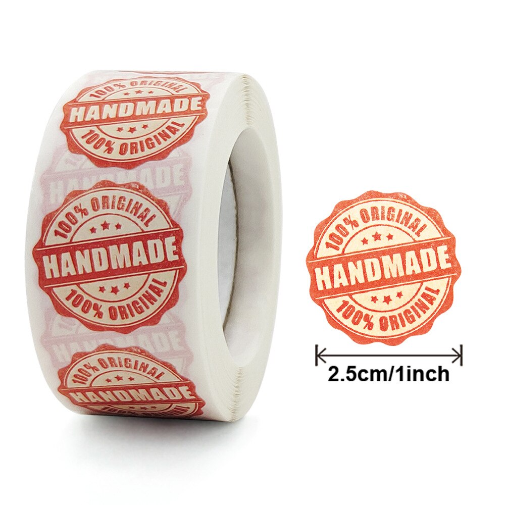 500 Pcs 1 Inch Handmade Label Stickers for Bakery Card Party Wedding Packaging Baking Small Business