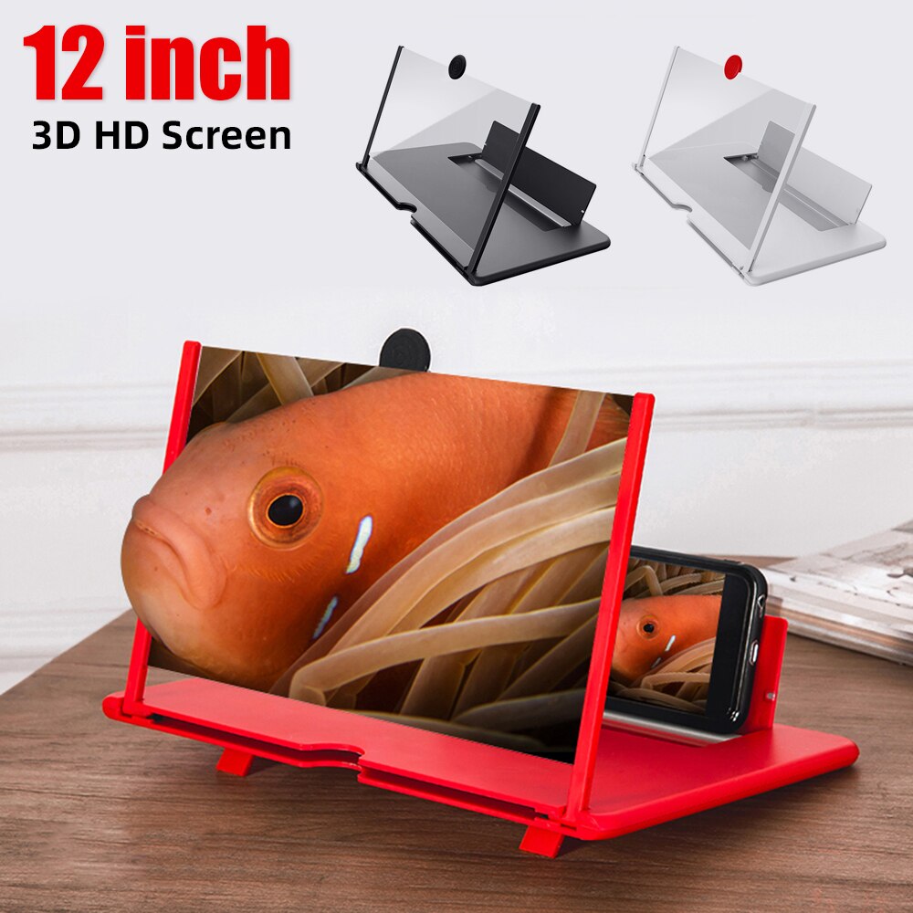 12/10 Inch 3D Gsm-scherm Vergrootglas Hd Video Versterker Opvouwbare Draagbare Telefoon Houder Universele Vergrootglas Screen