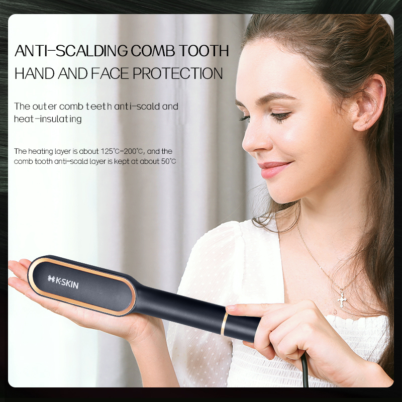 KSKIN Hair Straightener And Curler 2 In 1 Hair Iron Hair Brushes