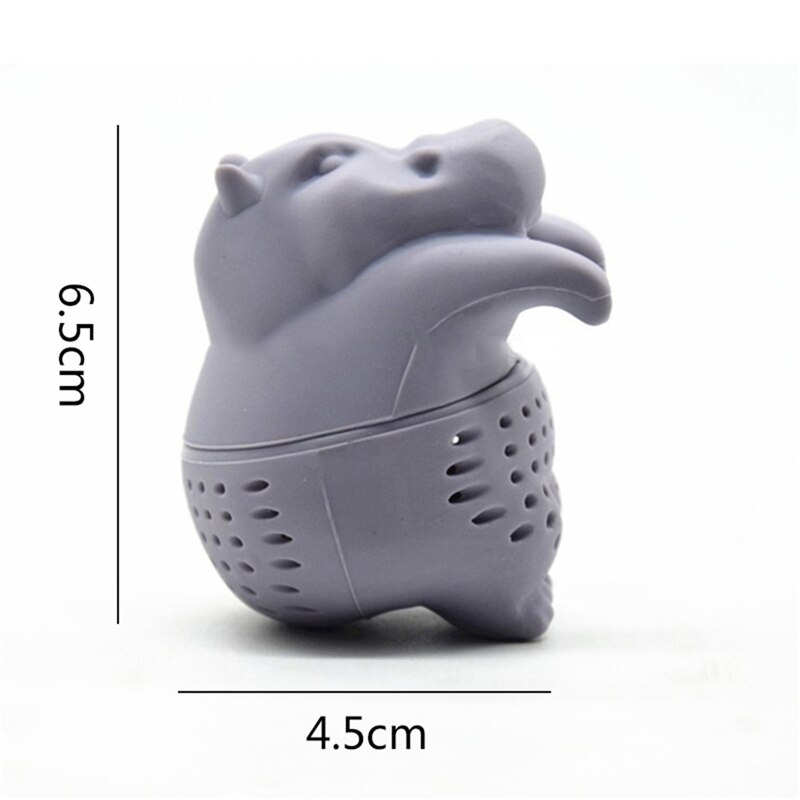 Mooie Siliconen Luie Luiaard/Hippo Thee-ei Zwart Theezeefje Losse Leaf Spice Thee Brouwen Gereedschap Drinkwares