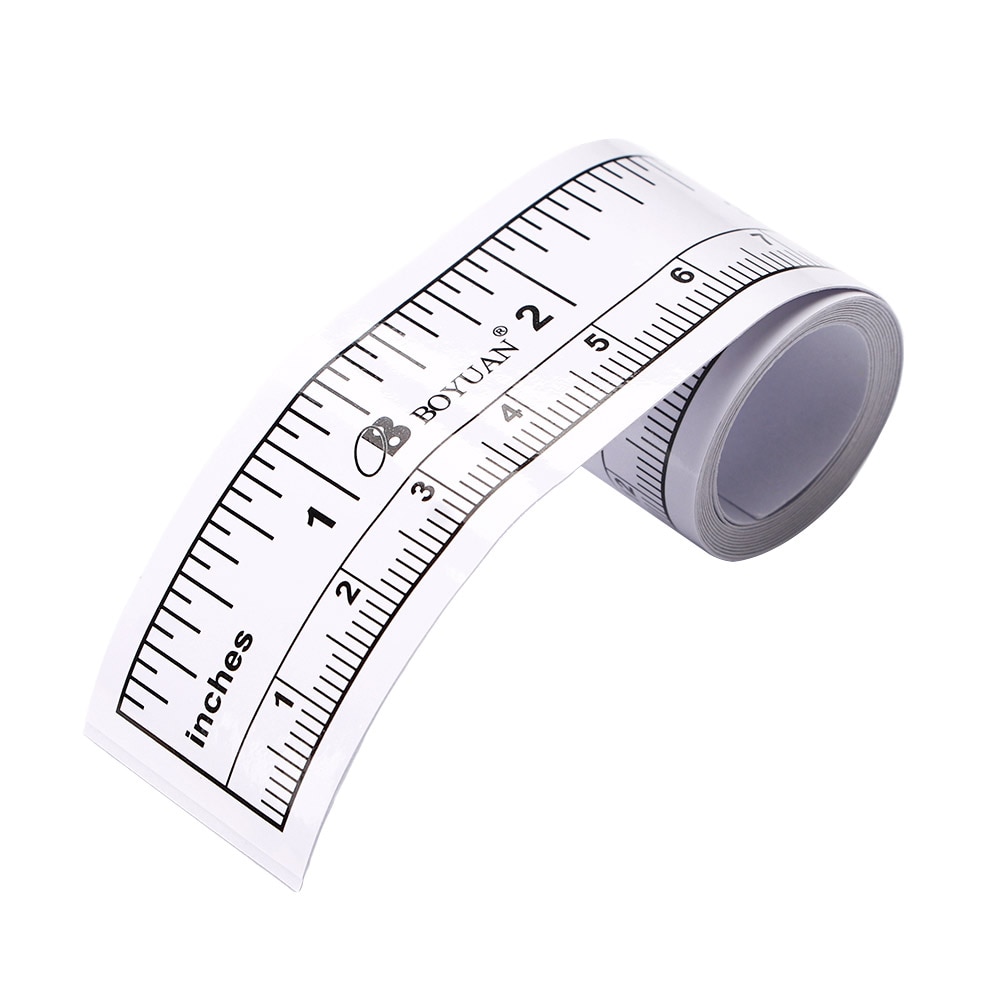 1pc självhäftande måttband metriska tum mäta tejp symaskin klistermärke verktyg papper linjal
