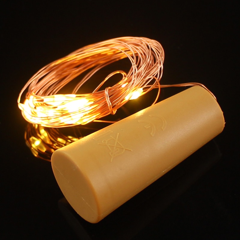 Guirlande Lumineuse avec bouchon de bouteille 2m 20leds En Forme De Liège de Bouteille de Vin Décoration de Lumières pour Alloween de Fête De De Noël