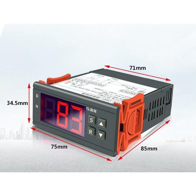 ZFX-13001 Humidity Controller Hygrometer Controller 1%-99% RH 220V 10A Hygrostat Humidistat PU Delay Protection Function