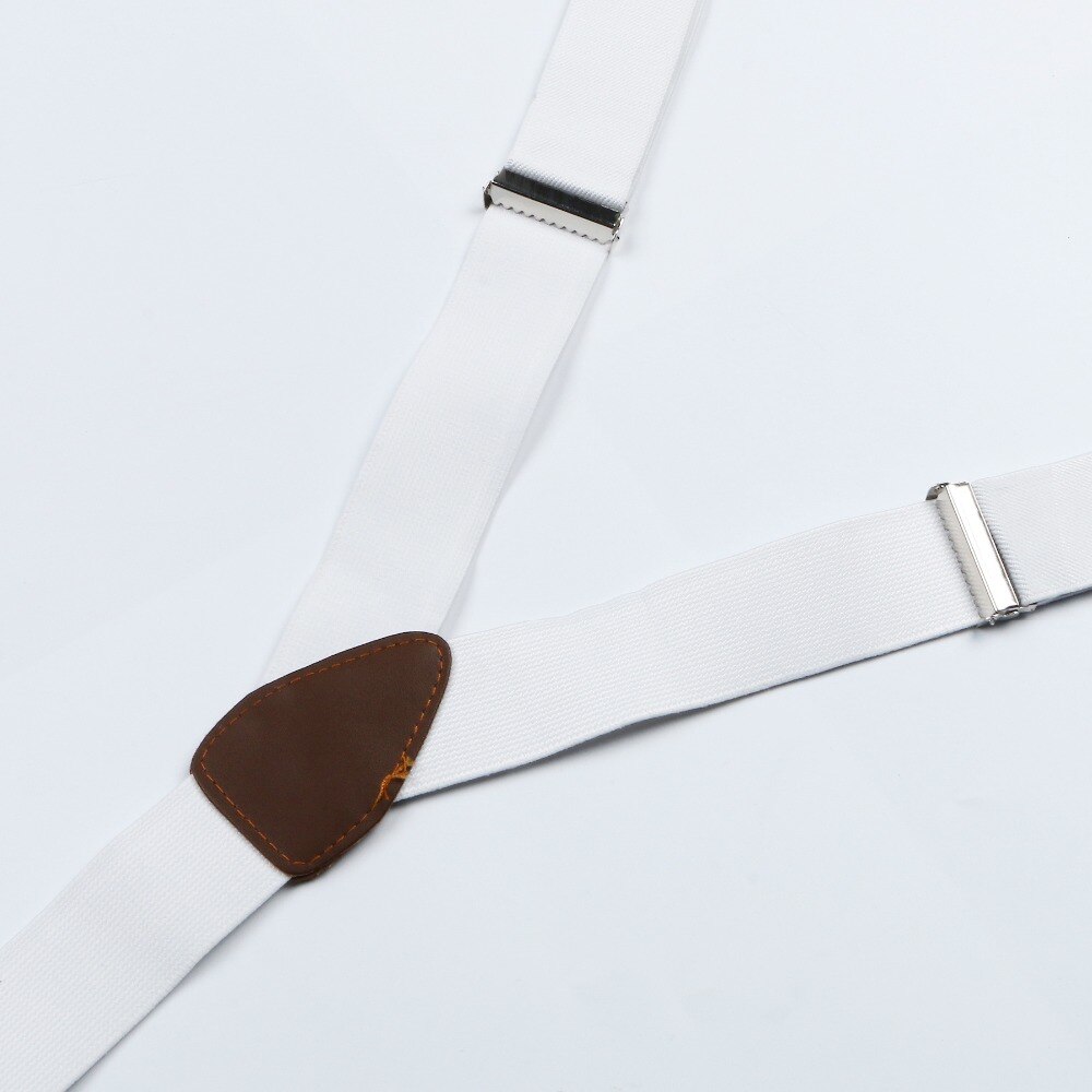Mens Adjustable Button Adult Belt Unisex suspenders Solid white womens braces BD706