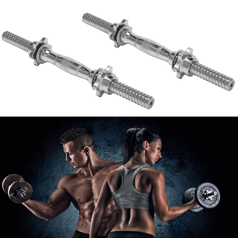 Barres d&#39;haltères filetés chromés de 38CM, poignées de barre d&#39;haltères réglables, équipement d&#39;haltérophilie pour l&#39;entraînement et la gymnastique