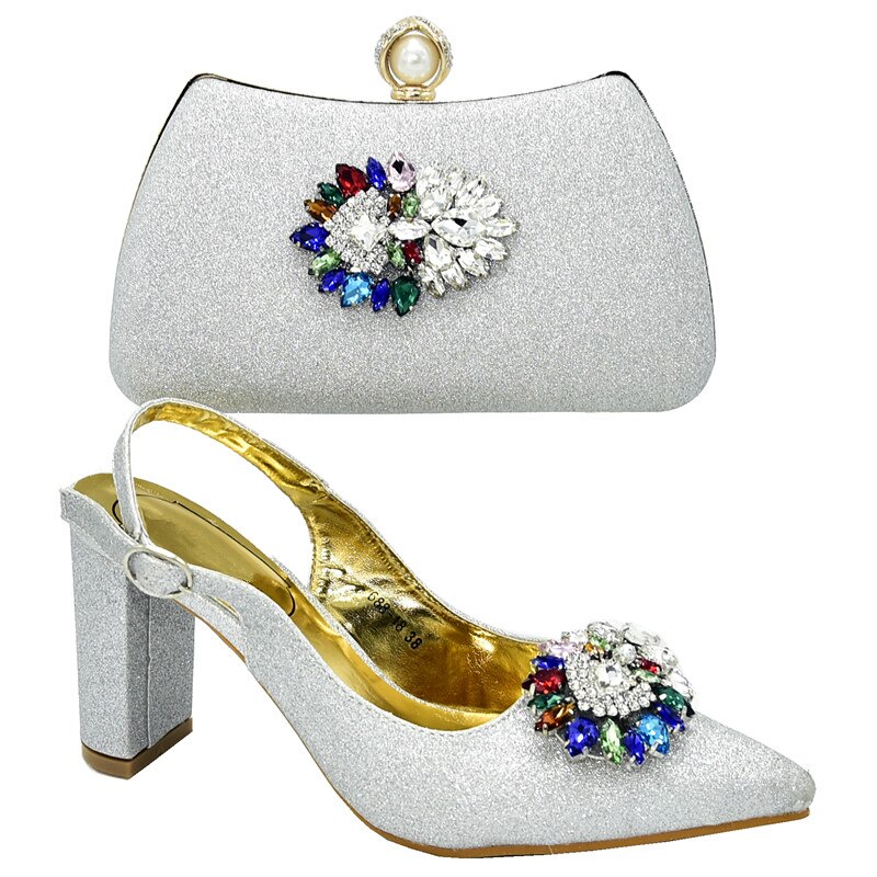 Ladies Italian Shoes and Bag Set Decorated with Rhinestone Italian Shoes and Bags Set Envio Gratis Matching Shoes and Bag Set