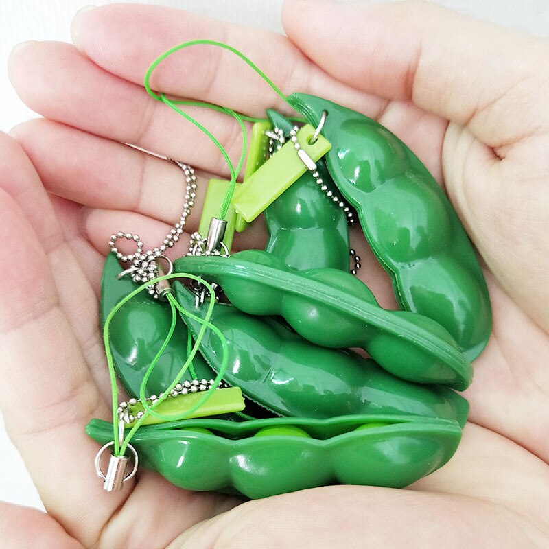 Huilong Maodou Toys Bored Bean Peas Relief Decompression Magic Beans Expression Squeeze Beans Vent Keychain Toys antistress