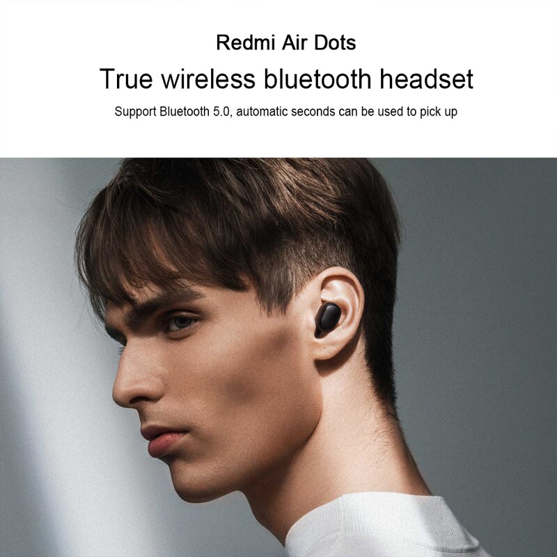 Xiaomi-auriculares Redmi Airdots TWS con Bluetooth 5,0, auriculares inalámbricos estéreo de graves con micrófono, auriculares manos libres con Control IA