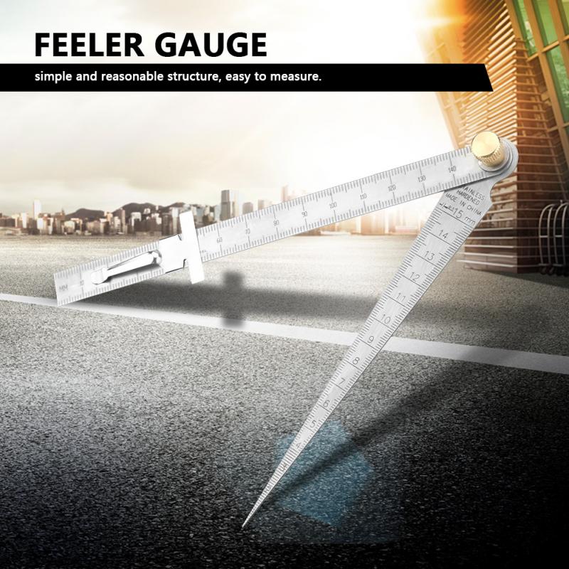 Stainless Steel Feeler Gauge Welding Taper Depth Ruler Hole Size Inspection Gage For Measurement Tool 1-15mm Feeler Gauge