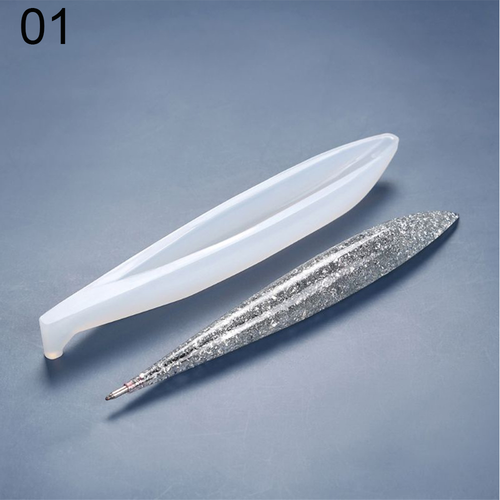 Bolígrafo de silicona hecho a mano, molde de fundición de resina epoxi transparente UV, soporte para bolígrafo, suministros para manualidades de arte DIY: 1