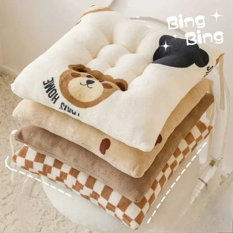 Cuscino per sedile Kawaii Cartoon - Cuscino per sedia in velluto di latte ultra morbido | Simpatico cuscino extra spesso per ufficio e auto, comfort per una seduta lunga