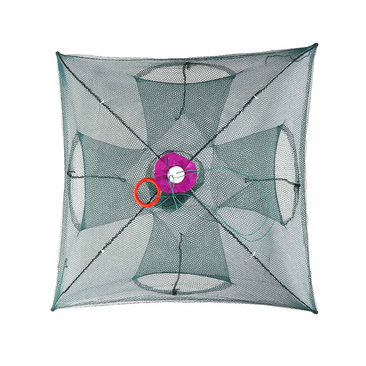 4-20 Holes Automatic Fishing Net Shrimp Cage Folded Fish Network Casting Nets Crayfish Shrimp Catcher Tank Trap Cages Mesh: 4 Holes