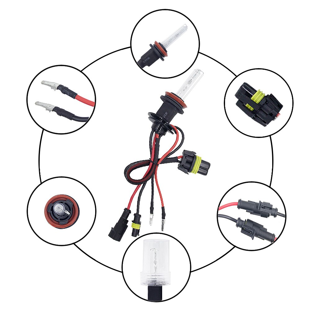 1 sæt  dc12v 55w xenon lampe  h8 h9 h11 hid xenon kit 4300k 5000k 6000k 8000k 10000k 12000k xenon  h11 bilpære hid pære sæt