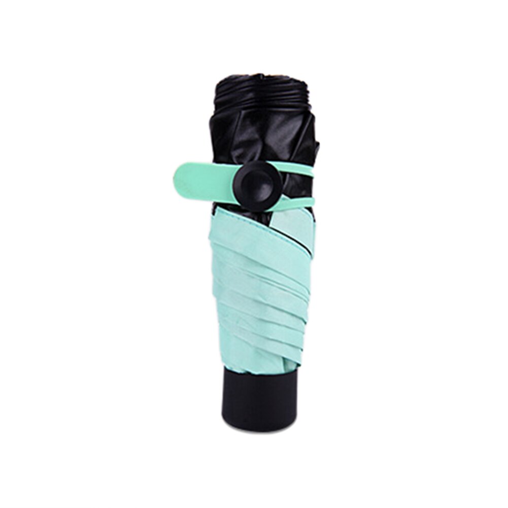 Pequeño paraguas plegable portátil de 180g, a la , Mini paraguas de bolsillo para mujer, impermeable, a prueba de viento, protección UV, paraguas de viaje: Mint Green