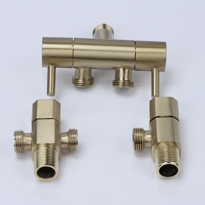 Geborsteld Goud Bidet Kraan Set Badkamer Handdouche Bidet Wc Spuit Hygiënische Douche Bidet Tap Wall Mount Bidet Kraan