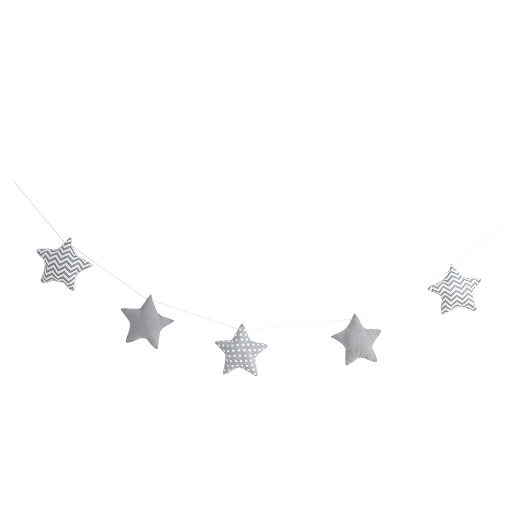 Tira de decoración de estrella colgante para pared de niños, cartel de pared del dormitorio, cuerda de algodón, adorno de estrellas: No.4
