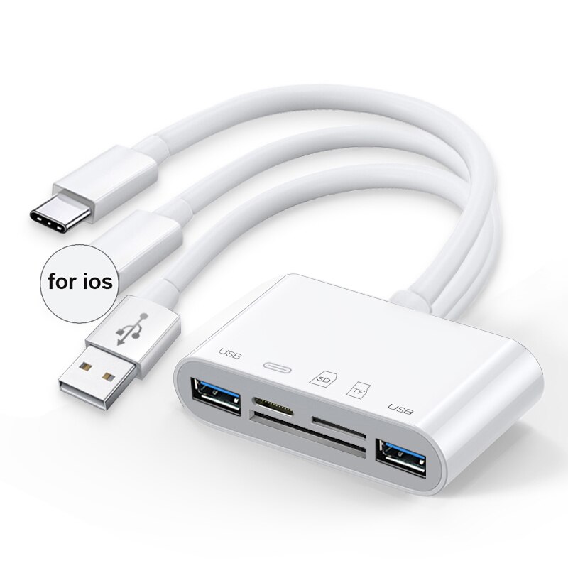 OTG USB Camera Multimemory Adapter for Lightning To Micro SD TF Card Reader Kit for Iphone Ipad for Apple Ios 13 Converter: 3H5port