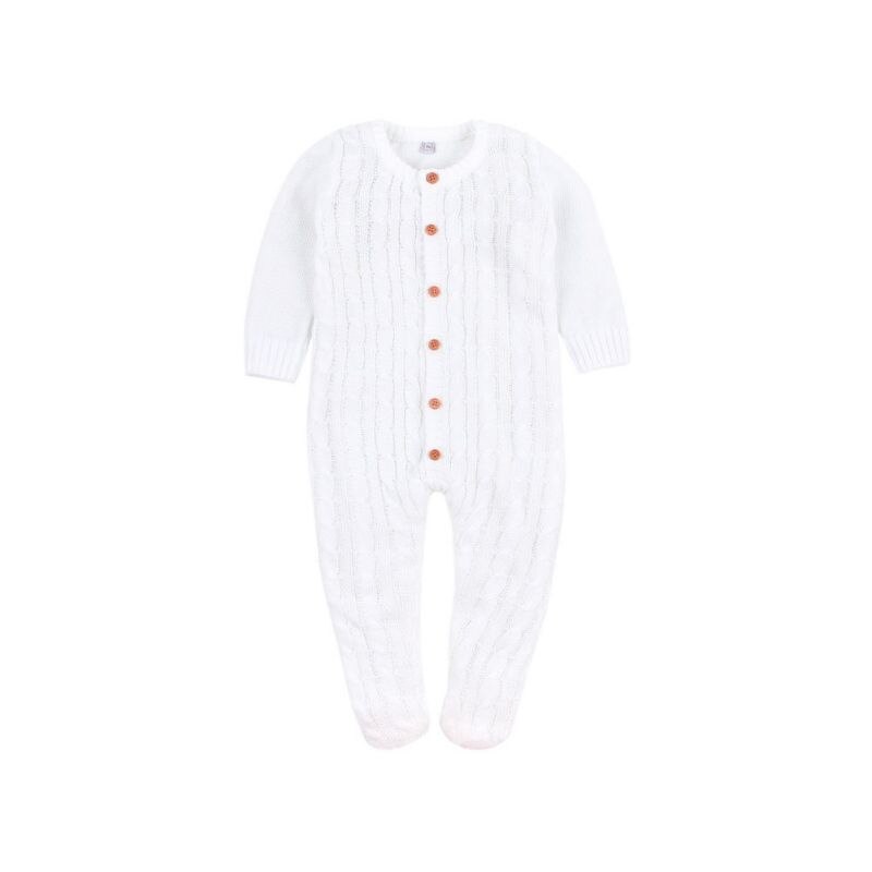 TAutumn Baby Baby Meisjes Lange Mouw Gebreide Solid Print Rompertjes Kinderen Jongens Bodysuit Jumpsuit
