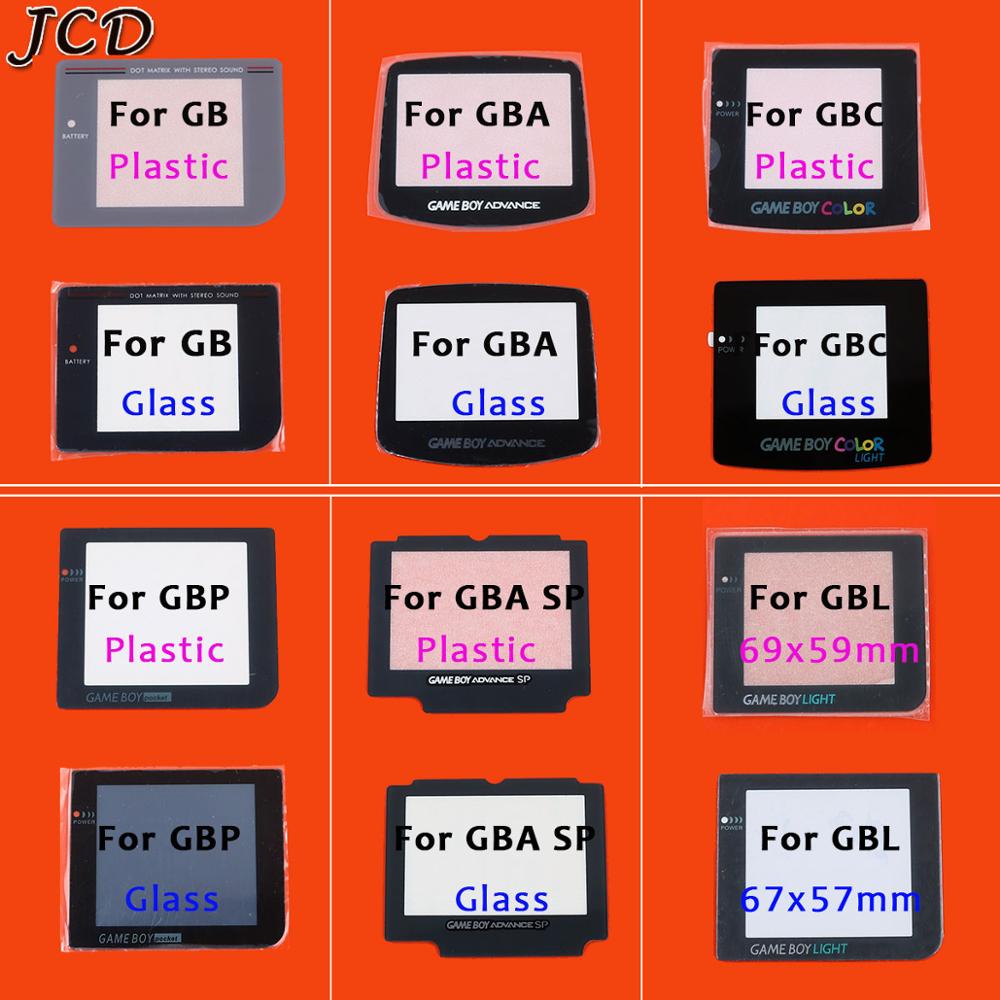 JCD di Plastica Obiettivo di Vetro per GB/GBA/GBC/GBP/GBA SP/GBL Lente In Vetro Dello Schermo per Gameboy Color Lens Protector W/ Adhensiveparts