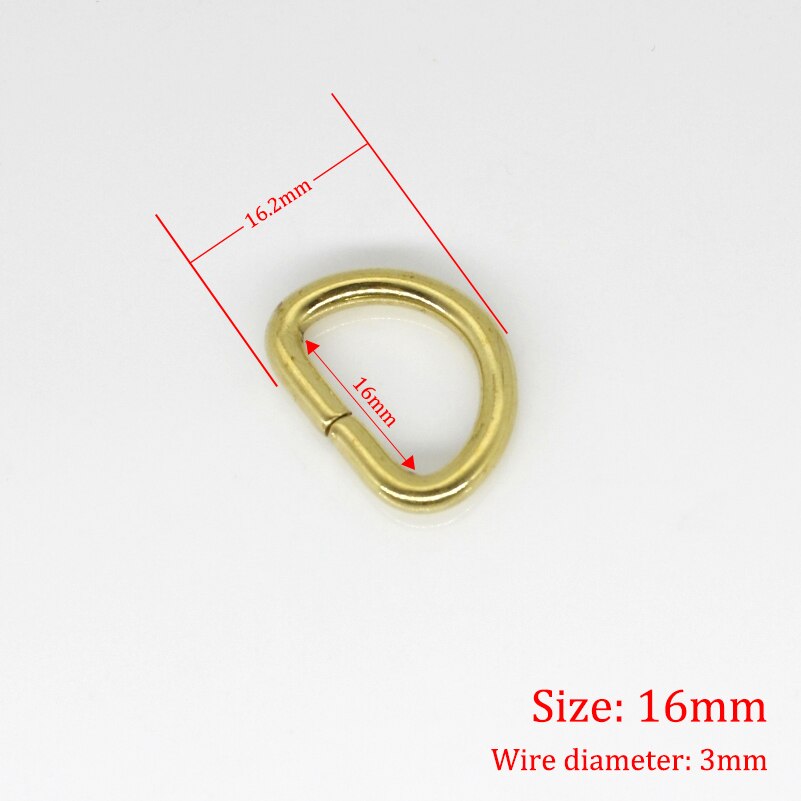 2 Stck Solide Durcheinander D Ringe Schnallen für Tasche Gurt Gürtel Geldbörse Gurtband Hund Kragen 10-38mm Innen breite Leder Handwerk DIY Zubehör: innere Breite 16mm