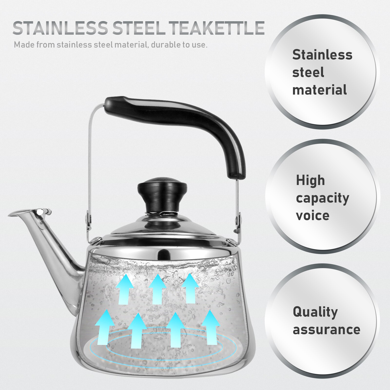 1pc Whistling Tea Kettle Teapot Stainless Steel Teakettle with Filter Screen