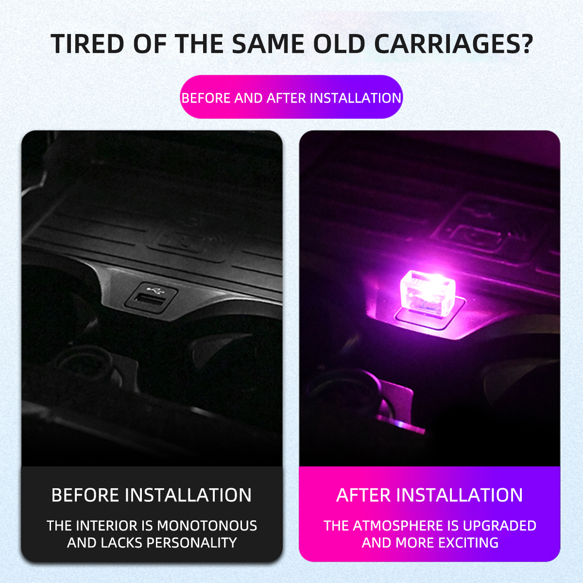 1pcs Mini USB LED Car Light Decoration Atmosphere Lights Universal Emergency Lighting Decorative Ambient Lamp for PC Flat Car