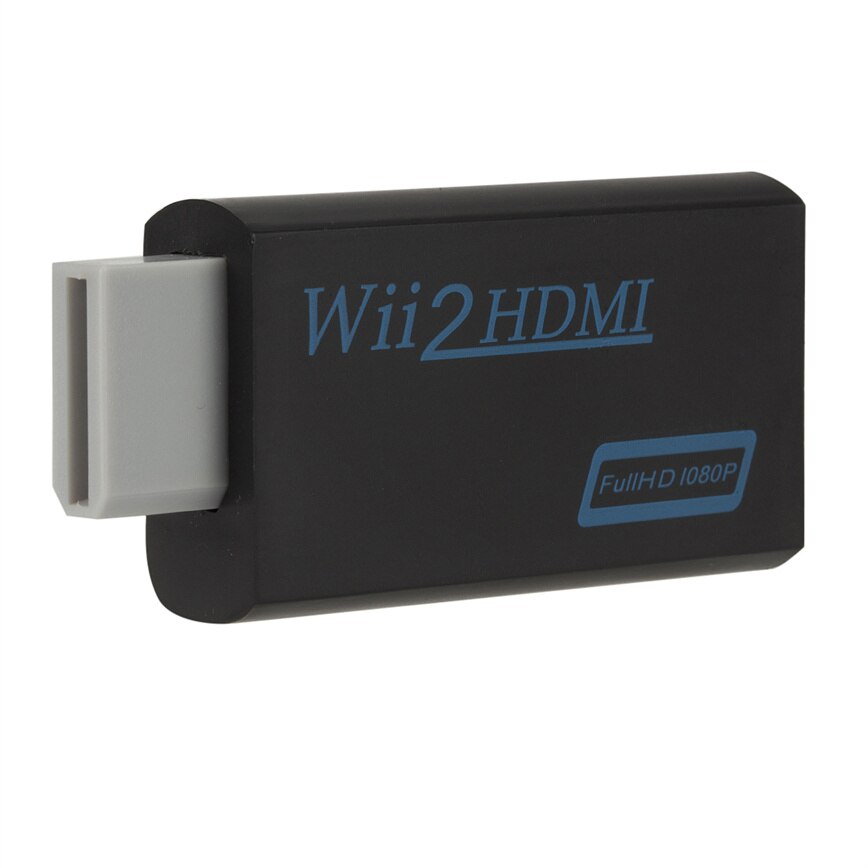 Full HD 1080P Wii to HDMI-compatible Converter Adapter Wii2HDMI-compatible Converter 3.5mm Audio for PC HDTV Monitor Display: black