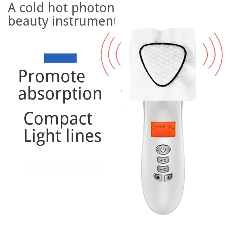 Cold LED Red Blue Light Vibration Ion Face Beauty Device Tightening Skin Lifting Face Skin Rejuvenation Cleaning Instrument