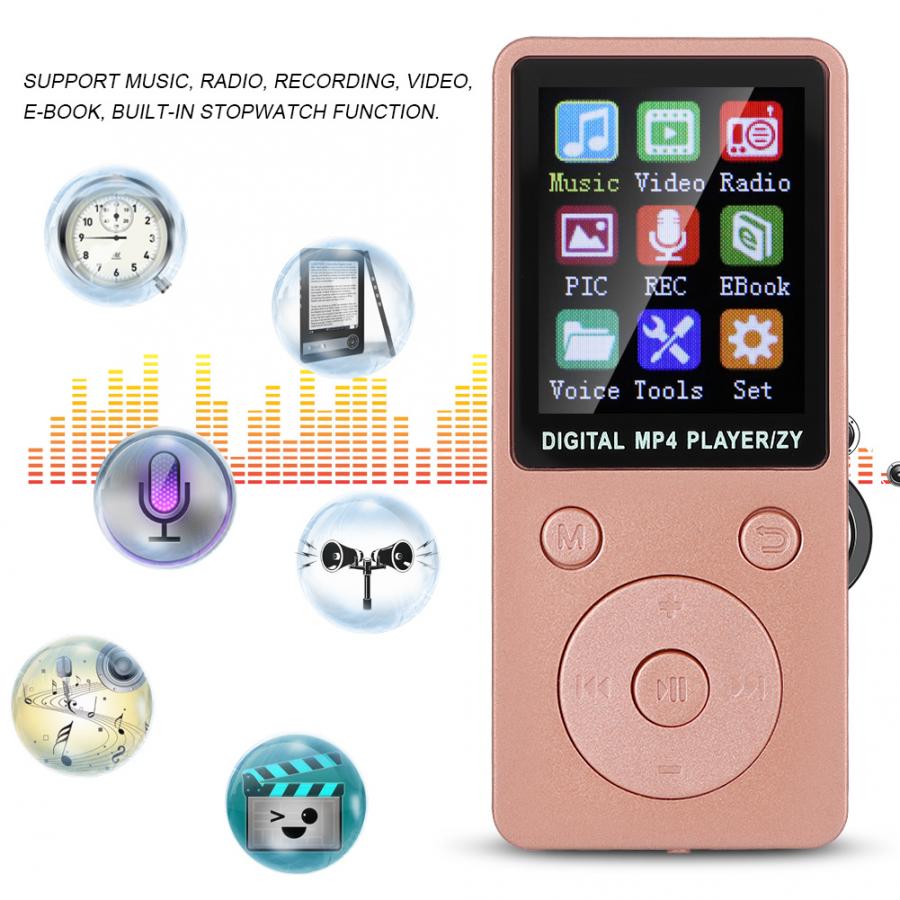T1 Music MP3 MP4 Player 8G Bluetooth Support 32G Memory Card Round Buttons MP4 Music Player