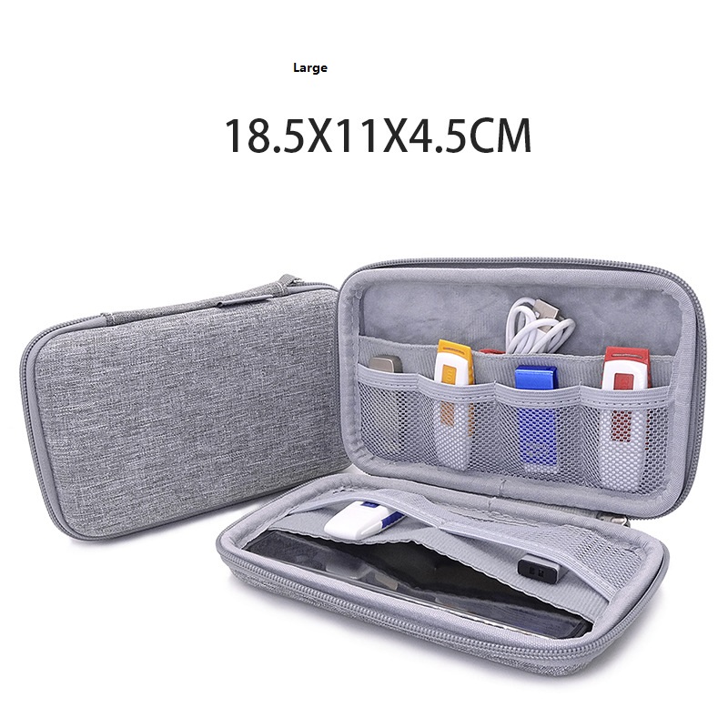 Hard shell bag Grey Travel Carrying Protective Case for USD Disk Key electronic device cable USB External Hard Disk Drive HDD
