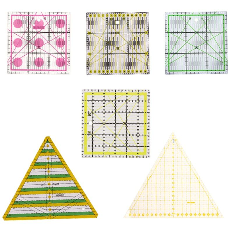 DIY Sewing Square Patchwork Ruler Tool Transparent Acrylic Ruler Clothing Grading Ruler Triangle Ruler Sewing Drawing Yardsticks