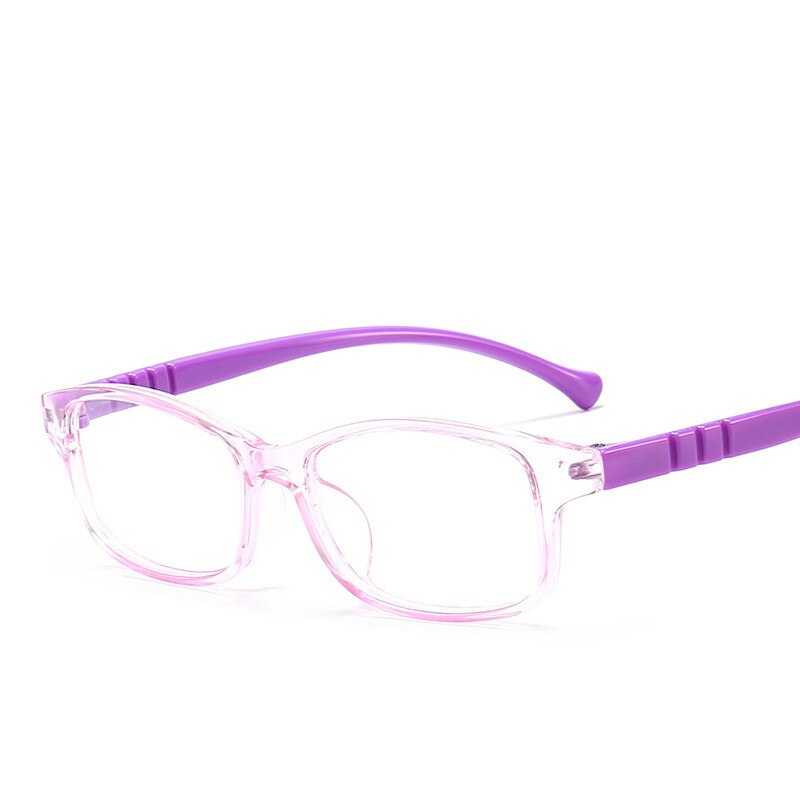 Farverige ramme børn briller kid optiske briller lys komfortable anti blå briller dreng vintage briller pige: Lilla