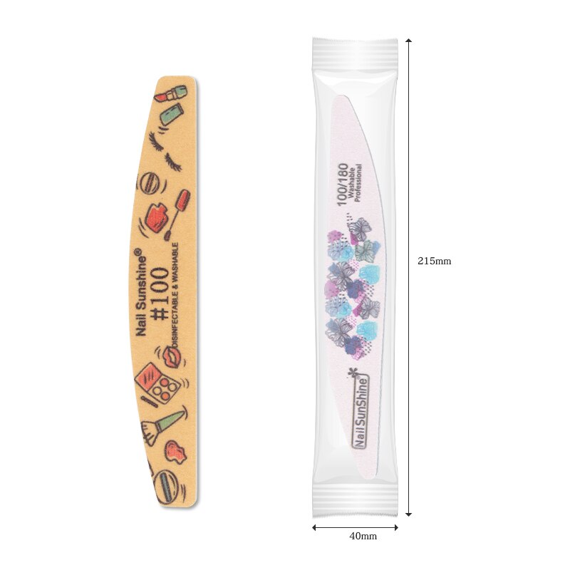 Lidan-limas de uñas con patrón , 2 piezas, doble cara, , herramientas de lijado, media luna, para manicura