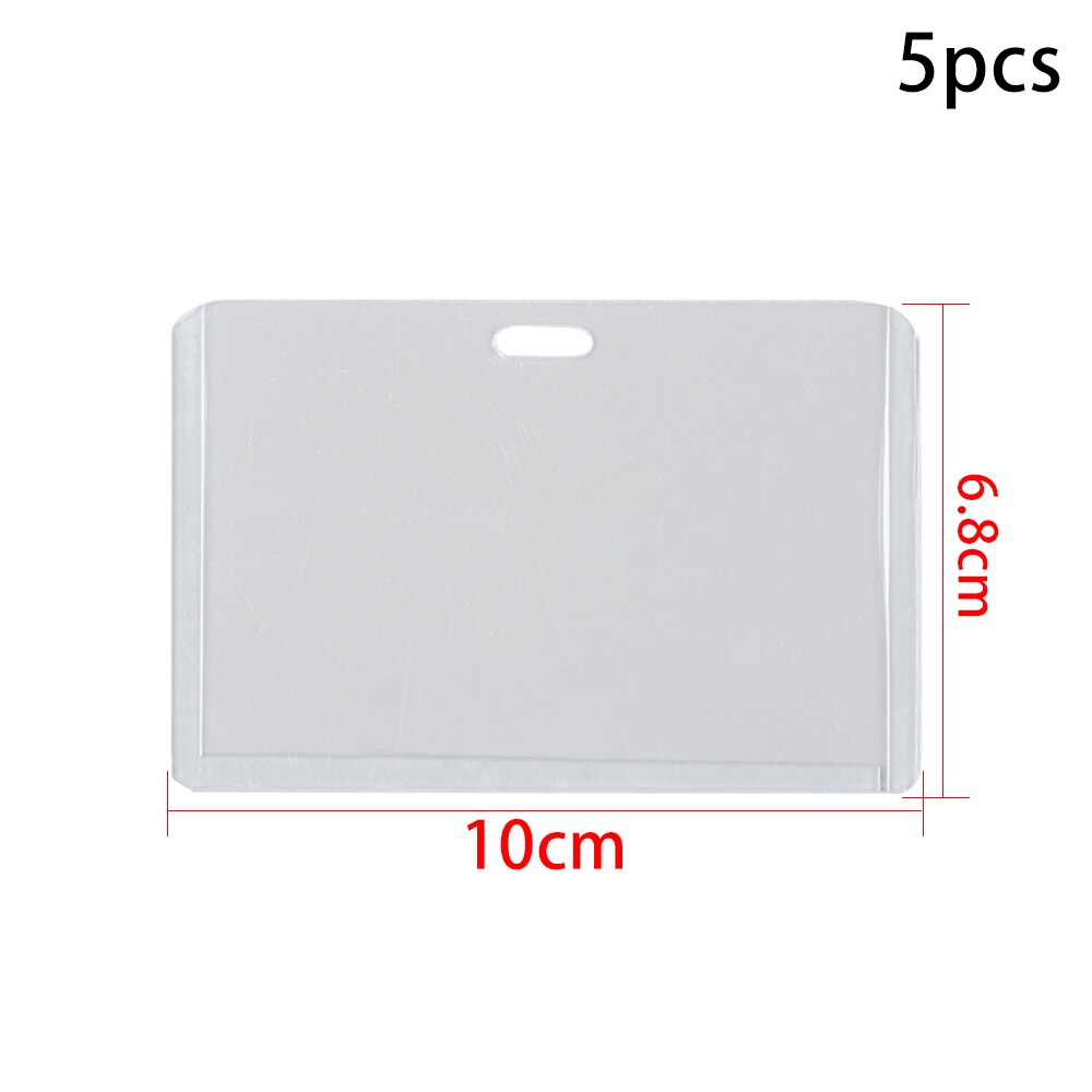 5PCs Transparent Plastic Badge Work Card Holder Protector Cover ID Card Pouch Business Case Pocket Unisex Card Sleeve: 1