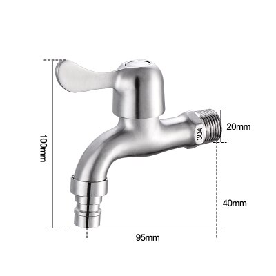 304 stainless steel wall mounted bib tap mop pool taps bathroom faucets: Water Tap D