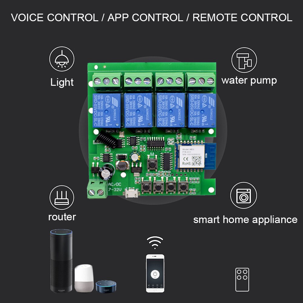 Tuya APP Wifi Smart Switch Timer Wireless Switches Smart Home Automation Compatible Module with Alexa Google Home
